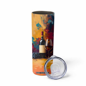 Personalized Wine Illustration Skinny Tumbler with Artistic Detailing TS04 Print Your Wear