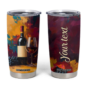 Personalized Wine Illustration Tumbler Cup with Artistic Detailing TS04 Multicolor Print Your Wear