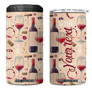 Personalized Wine Pattern 4 in 1 Can Cooler Tumbler with Elegant Decorative Design TS04 One Size: 16 oz Multicolor Print Your Wear