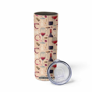 Personalized Wine Pattern Skinny Tumbler with Elegant Decorative Design TS04 Print Your Wear
