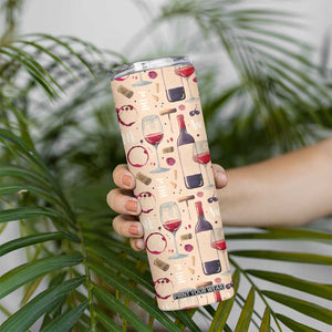 Personalized Wine Pattern Skinny Tumbler with Elegant Decorative Design TS04 Print Your Wear