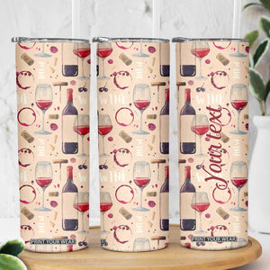 Personalized Wine Pattern Skinny Tumbler with Elegant Decorative Design TS04 Print Your Wear