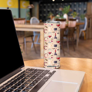 Personalized Wine Pattern Skinny Tumbler with Elegant Decorative Design TS04 Print Your Wear