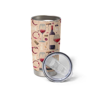 Personalized Wine Pattern Tumbler Cup with Elegant Decorative Design TS04 Print Your Wear