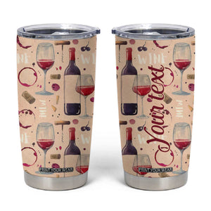 Personalized Wine Pattern Tumbler Cup with Elegant Decorative Design TS04 Multicolor Print Your Wear