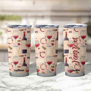 Personalized Wine Pattern Tumbler Cup with Elegant Decorative Design TS04 Print Your Wear
