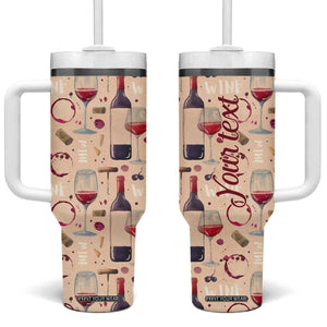 Personalized Wine Pattern Tumbler With Handle with Elegant Decorative Design TS04 One Size: 40 oz Multicolor Print Your Wear