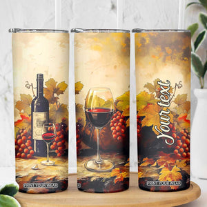 Personalized Wine Theme Skinny Tumbler with Vintage Style Illustration TS04 Print Your Wear