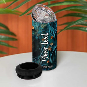 Personalized Wolf 4 in 1 Can Cooler Tumbler with Paper Quilling Art Design TS04 Print Your Wear
