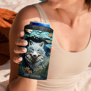 Personalized Wolf 4 in 1 Can Cooler Tumbler with Paper Quilling Art Design TS04 Print Your Wear