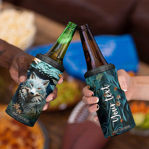 Personalized Wolf 4 in 1 Can Cooler Tumbler with Paper Quilling Art Design TS04 Print Your Wear