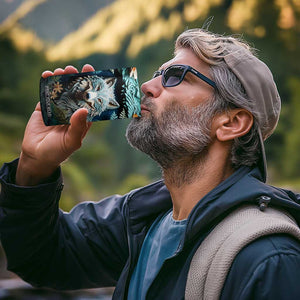 Personalized Wolf 4 in 1 Can Cooler Tumbler with Paper Quilling Art Design TS04 Print Your Wear