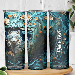 Personalized Wolf Skinny Tumbler with Paper Quilling Art Design TS04 Print Your Wear