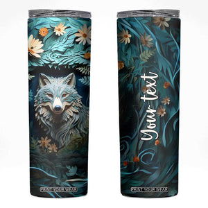 Personalized Wolf Skinny Tumbler with Paper Quilling Art Design TS04 Multicolor Print Your Wear