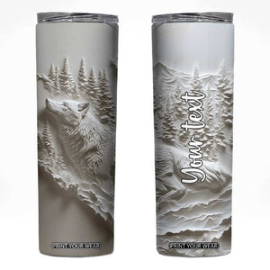 Personalized Wolf Skinny Tumbler with Plaster Carving Artistic Style TS04 Multicolor Print Your Wear