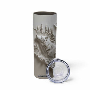 Personalized Wolf Skinny Tumbler with Plaster Carving Artistic Style TS04 Print Your Wear