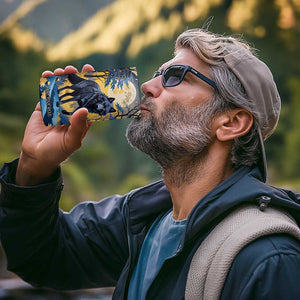 Personalized Wolf in Night Forest 4 in 1 Can Cooler Tumbler with Paper Quilling Style TS04 Print Your Wear