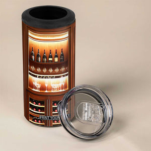 Personalized Wooden Wine Cabinet 4 in 1 Can Cooler Tumbler with Rustic Vintage Look TS04 Print Your Wear