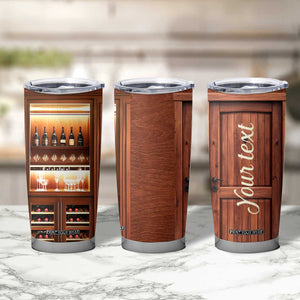 Personalized Wooden Wine Cabinet Tumbler Cup with Rustic Vintage Look TS04 Print Your Wear