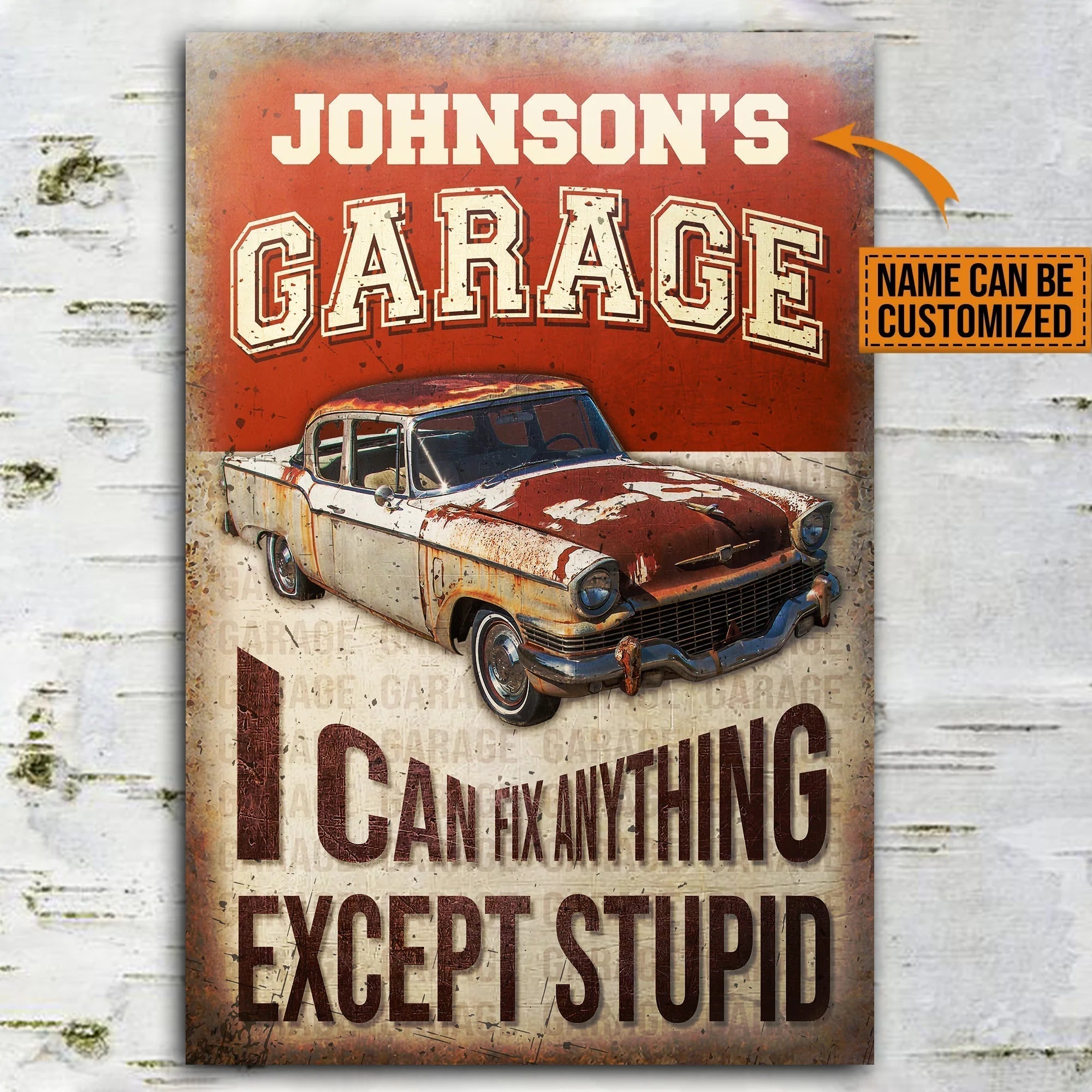 Personalized Metal Sign Auto Garage I Can Fix Anything CTM One Size 24x18 inch (60.96x45.72 cm) Custom - Printyourwear