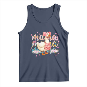 Pink Floral Mama Goose Tank Top Retro Botanical Mom Mothers Day TS02 Navy Print Your Wear