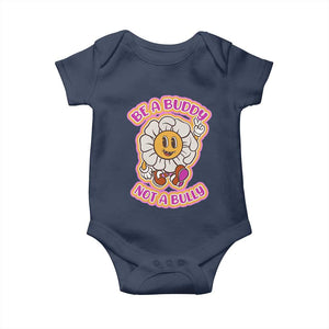 Pink Shirt Day Baby Onesie Be A Buddy Not A Bully Anti Bullying Funny Wordplay TS02 Navy Print Your Wear