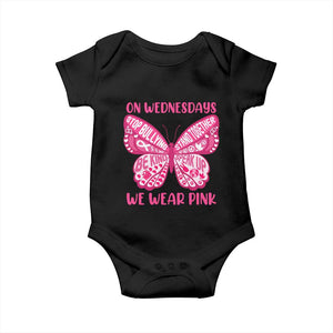 Pink Shirt Day Baby Onesie On Wednesdays We Wear Pink Anti Bullying Butterfly TS02 Black Print Your Wear