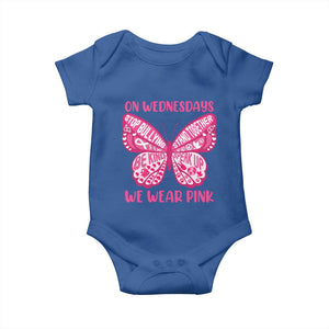Pink Shirt Day Baby Onesie On Wednesdays We Wear Pink Anti Bullying Butterfly TS02 Royal Blue Print Your Wear