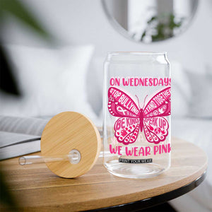 Pink Shirt Day Glass Can On Wednesdays We Wear Pink Anti Bullying Butterfly TS02 Print Your Wear