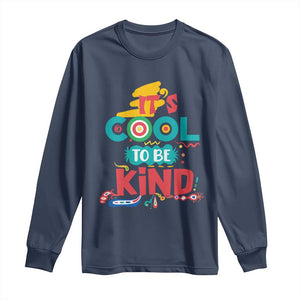 Pink Shirt Day Long Sleeve Shirt It's Cool To Be Kind Anti Bullying Choose Kindness TS02 Navy Print Your Wear