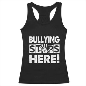 Pink Shirt Day Racerback Tank Top Bullying Stops Here Stand Up To Bullies TS02 Black Print Your Wear