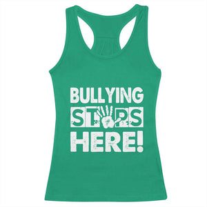 Pink Shirt Day Racerback Tank Top Bullying Stops Here Stand Up To Bullies TS02 Irish Green Print Your Wear