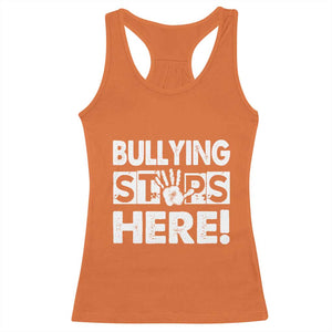 Pink Shirt Day Racerback Tank Top Bullying Stops Here Stand Up To Bullies TS02 Orange Print Your Wear