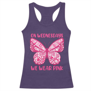 Pink Shirt Day Racerback Tank Top On Wednesdays We Wear Pink Anti Bullying Butterfly TS02 Purple Print Your Wear
