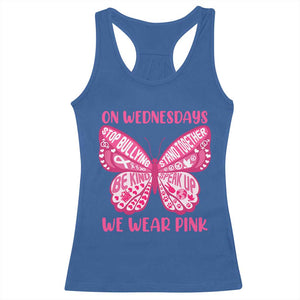 Pink Shirt Day Racerback Tank Top On Wednesdays We Wear Pink Anti Bullying Butterfly TS02 Royal Blue Print Your Wear