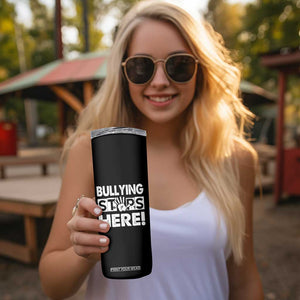 Pink Shirt Day Skinny Tumbler Bullying Stops Here Stand Up To Bullies TS02 Print Your Wear