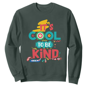 Pink Shirt Day Sweatshirt It's Cool To Be Kind Anti Bullying Choose Kindness TS02 Dark Forest Green Print Your Wear