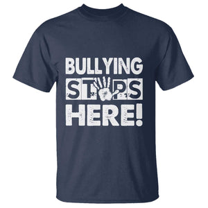 Pink Shirt Day T Shirt Bullying Stops Here Stand Up To Bullies TS02 Navy Print Your Wear