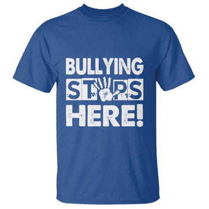 Pink Shirt Day T Shirt Bullying Stops Here Stand Up To Bullies TS02 Royal Blue Print Your Wear