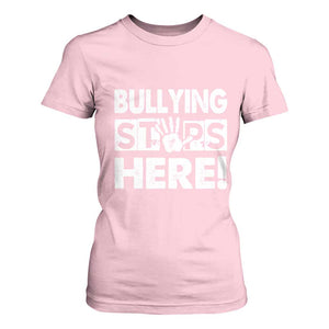 Pink Shirt Day T Shirt For Women Bullying Stops Here Stand Up To Bullies TS02 Light Pink Print Your Wear