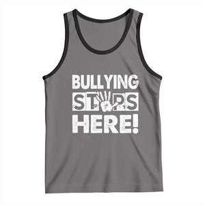 Pink Shirt Day Tank Top Bullying Stops Here Stand Up To Bullies TS02 Deep Heather Black Print Your Wear