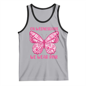 Pink Shirt Day Tank Top On Wednesdays We Wear Pink Anti Bullying Butterfly TS02 Athletic Heather Black Print Your Wear