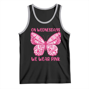 Pink Shirt Day Tank Top On Wednesdays We Wear Pink Anti Bullying Butterfly TS02 Black Athletic Heather Print Your Wear