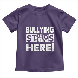 Pink Shirt Day Toddler T Shirt Bullying Stops Here Stand Up To Bullies TS02 Purple Print Your Wear