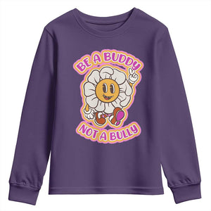 Pink Shirt Day Youth Sweatshirt Be A Buddy Not A Bully Anti Bullying Funny Wordplay TS02 Purple Print Your Wear