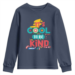 Pink Shirt Day Youth Sweatshirt It's Cool To Be Kind Anti Bullying Choose Kindness TS02 Navy Print Your Wear