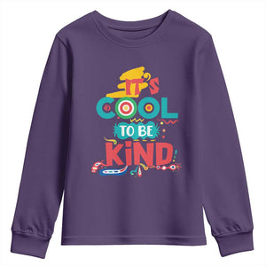 Pink Shirt Day Youth Sweatshirt It's Cool To Be Kind Anti Bullying Choose Kindness TS02 Purple Print Your Wear