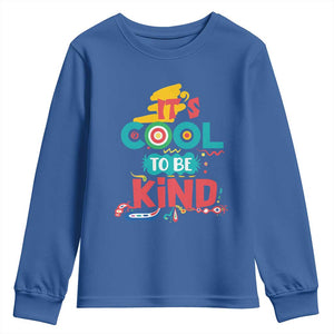Pink Shirt Day Youth Sweatshirt It's Cool To Be Kind Anti Bullying Choose Kindness TS02 Royal Blue Print Your Wear