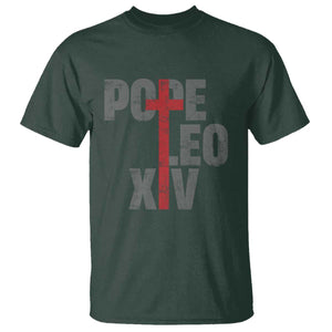Pope Leo XIV T Shirt First American Pope Catholic Religious Cross TS11 Dark Forest Green Print Your Wear