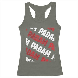 Pride Month Racerback Tank Top Padam Padam Heartbeat LGBTQ TS10 Military Green Print Your Wear